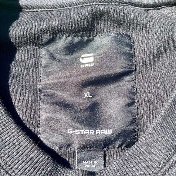 SUPER NICE G-STAR RAW BLACK ON BLACK QUILTED CREWNECK SWEATER XL PERFECT SHAPE - Picture 7 of 8
